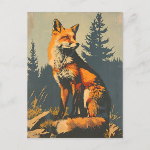 Vintage Portrait of the Red Fox Postcard