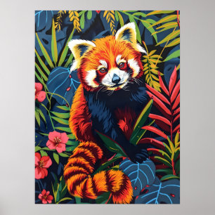 Vintage Portrait of the Red Panda Poster