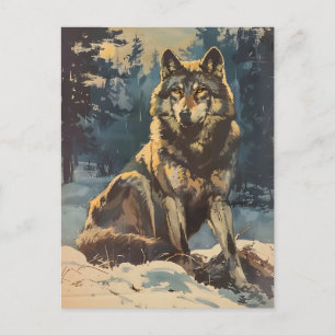 Vintage Portrait of the Wolf Postcard