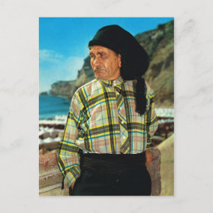 Vintage Portugal, Nazare, Fisherman Postcard