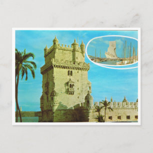 Vintage Portugal,  Tower of Jeronimos monstery, Postcard