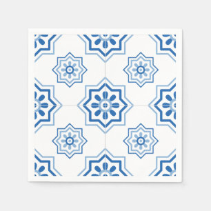 Vintage Portuguese Azulejo BLUE Tile Pattern Napkin