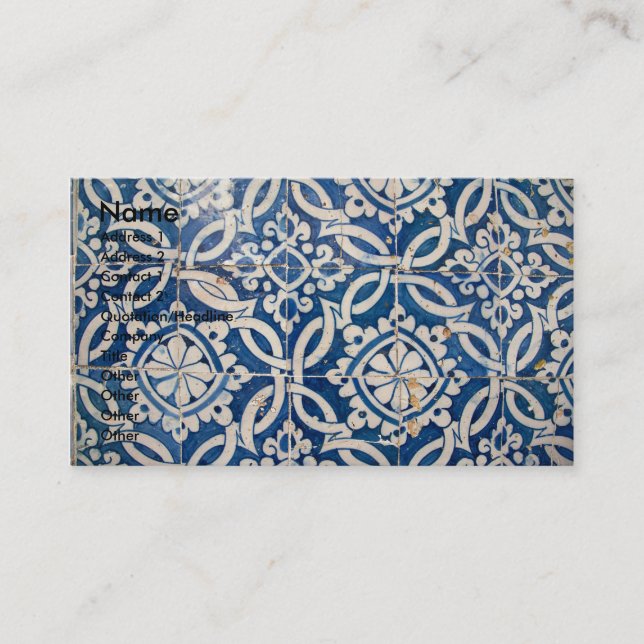 Vintage portuguese azulejo business card (Front)