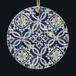 Vintage Portuguese Azulejo Ceramic Ornament<br><div class="desc">This product has a photo of some vintage Portuguese Azulejo tiles. The photo was shot in Azores islands,  Portugal.</div>
