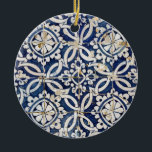 Vintage Portuguese Azulejo Ceramic Ornament<br><div class="desc">This product has a photo of some vintage Portuguese Azulejo tiles. The photo was shot in Azores islands,  Portugal.</div>