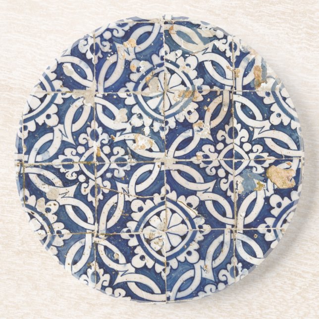 Vintage Portuguese Azulejo Coaster (Front)