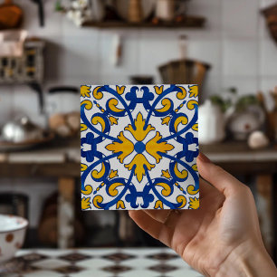 Vintage Portuguese Azulejo Drink Coaster 
