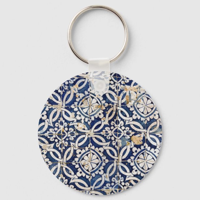 Vintage Portuguese Azulejo Keychain (Front)