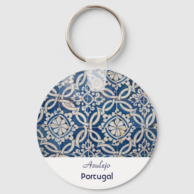 Vintage portuguese azulejo keychain (Front)