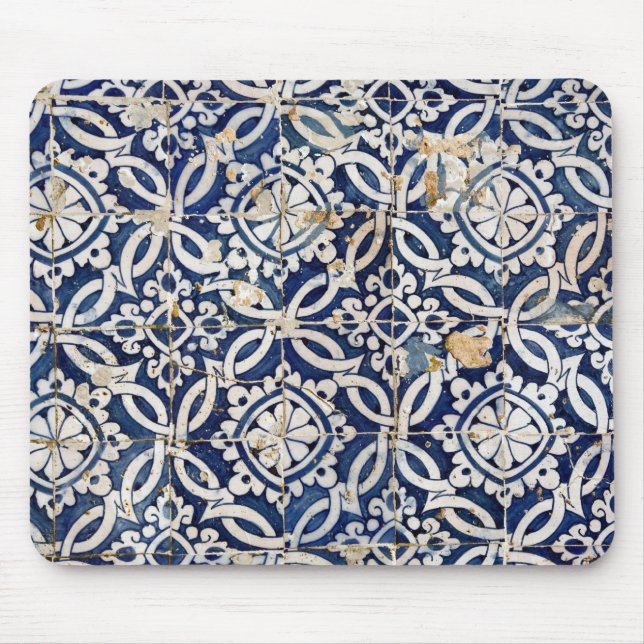 Vintage Portuguese Azulejo Mouse Pad (Front)