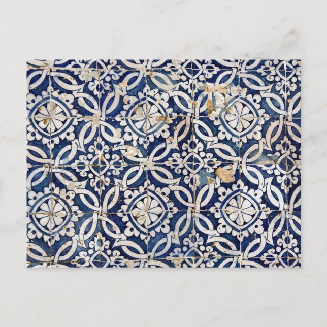 Vintage Portuguese Azulejo Postcard (Front)