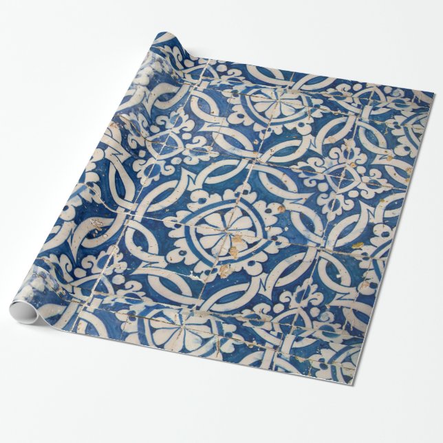 Vintage portuguese azulejo wrapping paper (Unrolled)