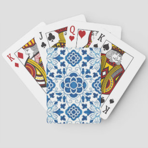 Vintage Portuguese Blue Azulejos Tile Pattern Playing Cards