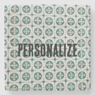 Vintage Portuguese Tile Stone Coaster