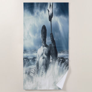 Vintage Poseidon Beach Towel