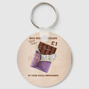 Vintage Post-War Chocolate Advertisement Keychain