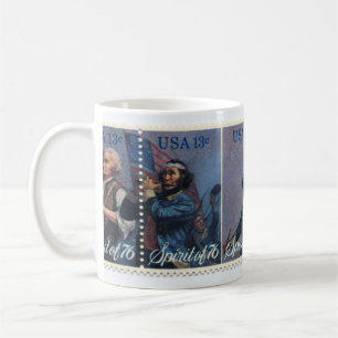 Vintage Postage Stamp Coffee Cup