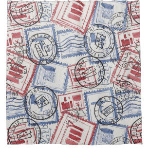 Vintage Postage Stamp Collage Pattern (2)