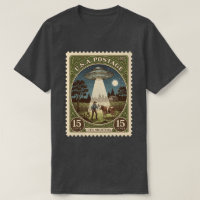 Vintage Postage Stamp UFO