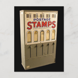 Vintage Postage Stamp Vending Machine  Postcard