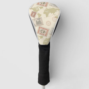 Vintage Postage Stamp World Map Travel (1) Golf Head Cover