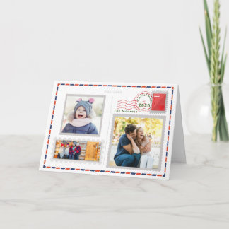 Vintage Postal Christmas Card ADD your Photos
