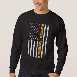 Vintage Postal Worker American Flag US USA Postal Sweatshirt
