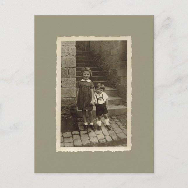 Vintage Postcard - Boy and Girl (Front)