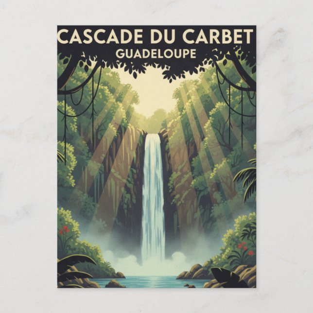 Vintage postcard Cascade du Carbet (Front)