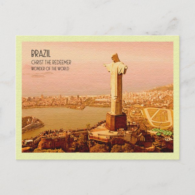 Vintage Postcard Christ the Redeemer Brazil (Front)