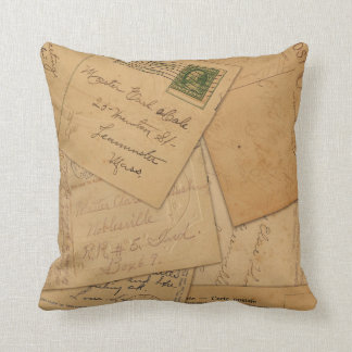 Vintage Postcard Collage Throw Pillow