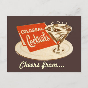 Vintage Postcard - Colossal Cocktails