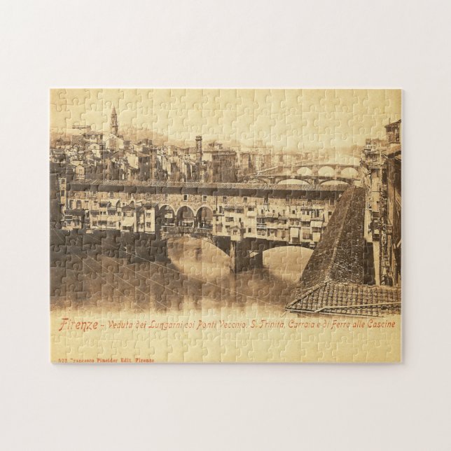 Vintage Postcard, Florence, Italy Jigsaw Puzzle (Horizontal)