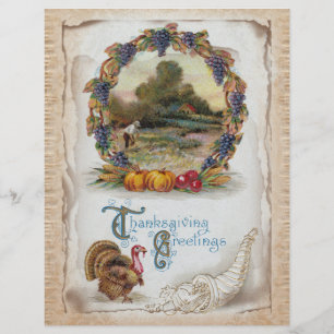 Vintage Postcard Holiday Turkey Flyer
