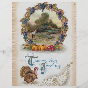Vintage Postcard Holiday Turkey Flyer