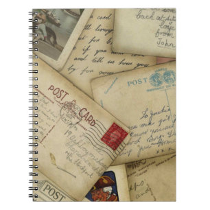 vintage postcard journal spiral notebook