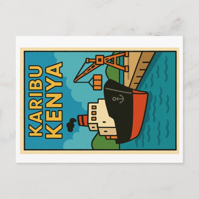 Vintage postcard - Karibu Kenya (Front)