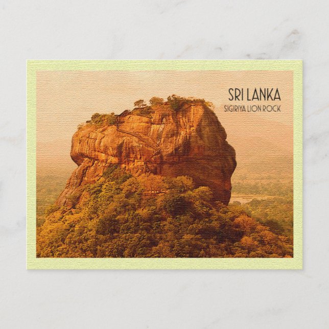 Vintage Postcard Lion Rock Sigiriya Sri Lanka (Front)