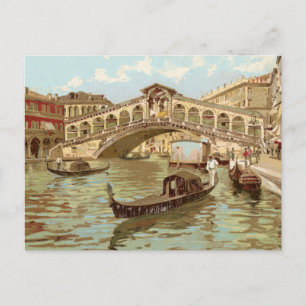 Vintage Postcard Ponte de ponte di Rialto, Venezia