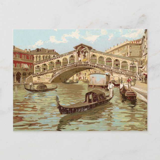 Vintage Postcard Ponte de ponte di Rialto, Venezia (Front)