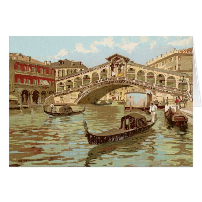 Vintage Postcard Ponte de ponte di Rialto, Venezia (Front Horizontal)