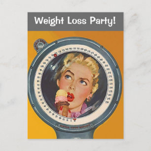Vintage Postcard Weight Loss Party Invite Scale