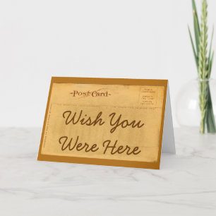 Vintage Postcard Wish You Were Here Card