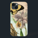 Vintage Postcard with Butterflies and Flowers iPhone 13 Case<br><div class="desc">This print of a vintage postcard with lavender flowers and colourful butterflies was created by Vision Studio. A great piece that would amazing on any wall. Order yours today!</div>