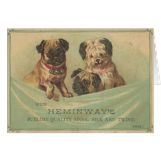 Vintage Postcard With Cute Scrap Book Dogs (Front Horizontal)