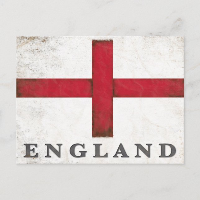 Vintage Postcard with Dirty Old English Flag (Front)