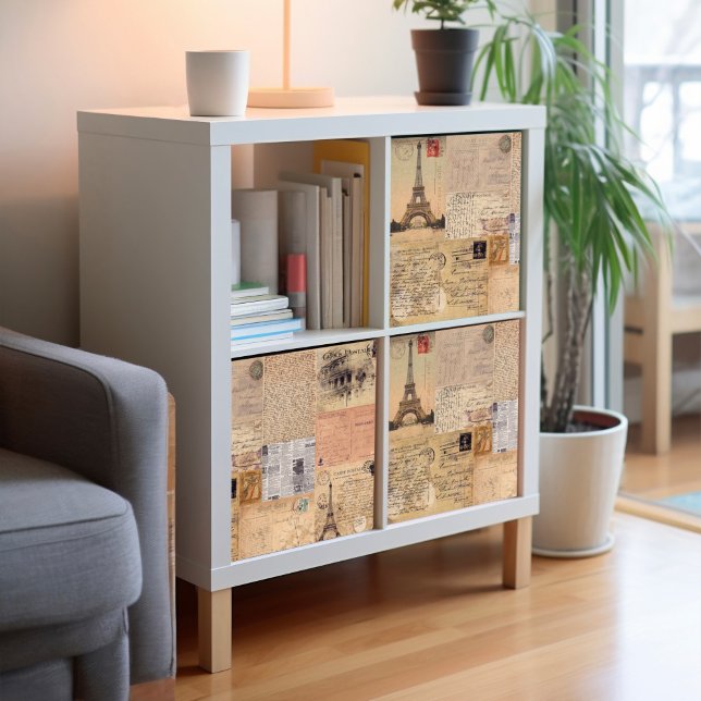 Vintage Postcards poster for furniture decoupage  (This is a mockup, your design may appear larger or smaller depending on size of furniture.)