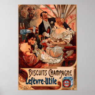 Vintage Poster Alphonse Mucha Biscuits Retro Art