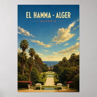 Vintage Poster El Hamma Test Garden - Algiers