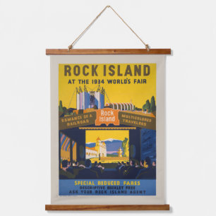 Vintage Poster For 1933-34 Chicago World's Fair Hanging Tapestry